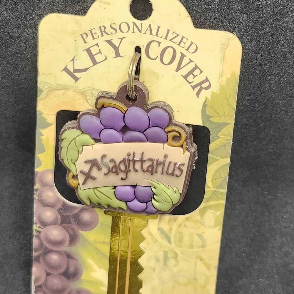Sagittarius Personalized Key Cover with Leaf Design
